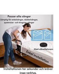 Sänghjälpsräcke för äldre vuxna – Robust sänghjälpsstång med förvaringsficka för seniorer, funktionshindrade, återhämtning efter skada, fallförebyggande, hemsäkerhet