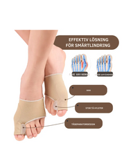 Hallux Valgus-korrigerande ärmar – Gel-tåseparerare för hallux valgus och fotvärkslindring