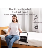 Sänghjälpsräcke för äldre vuxna – Robust sänghjälpsstång med förvaringsficka för seniorer, funktionshindrade, återhämtning efter skada, fallförebyggande, hemsäkerhet