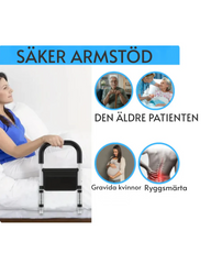 Sänghjälpsräcke för äldre vuxna – Robust sänghjälpsstång med förvaringsficka för seniorer, funktionshindrade, återhämtning efter skada, fallförebyggande, hemsäkerhet